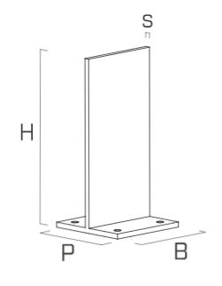 Fin Base Sign Structures Stainless Steel T shaped fin post base - Canopy Products UK