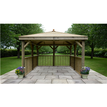 3.5m Square Wooden Gazebo with Timber Roof with or without base
