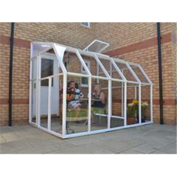 Sunroom various sizes Lean to Conservatory - Aluminium White Frames and Hybrid Polycarbonate