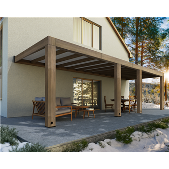 Helsinki Cedar Wood Patio Cover with Solar Control Panels