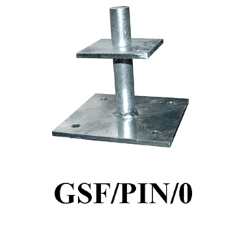 Galvanised Steel Flanged Pin 150mm high receives post size 100mm x 100mm or 125mm x 125mm GSF-PIN0