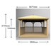 3.5m Square Wooden Gazebo with base