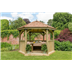 3.6m Hexagonal Wooden garden Gazebo Cream