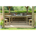4.7m gazebo cedar table in situ