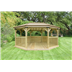 5.1 Premium Oval timber roof gazebo with benches