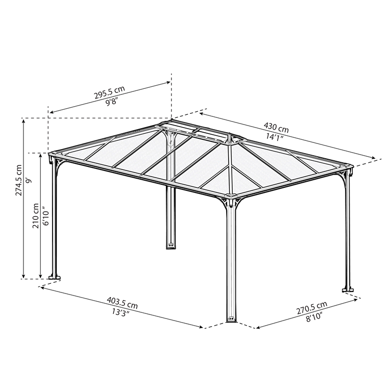 Gazebos dimensions 4300