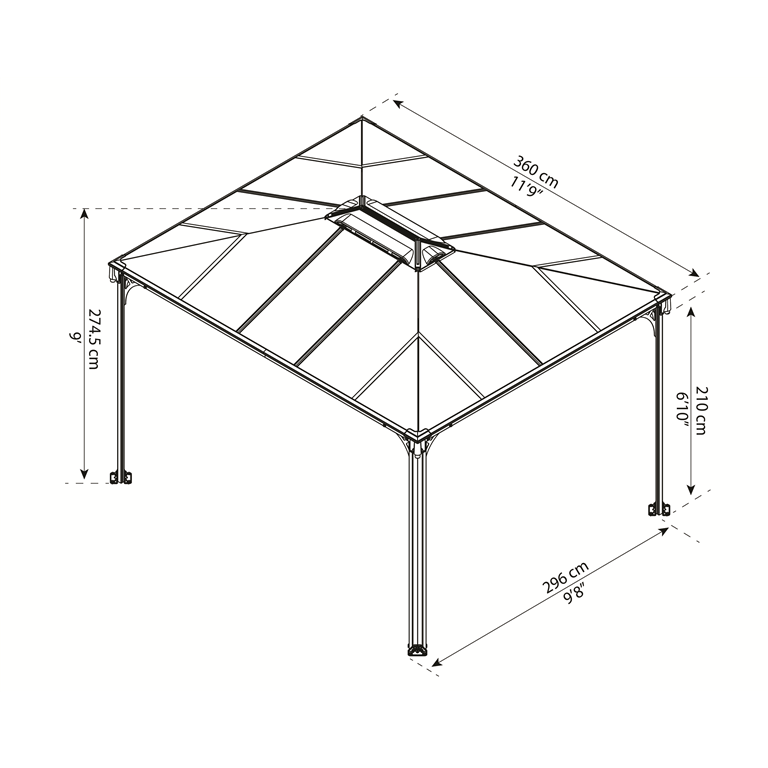 Gazebos dimensions 3600