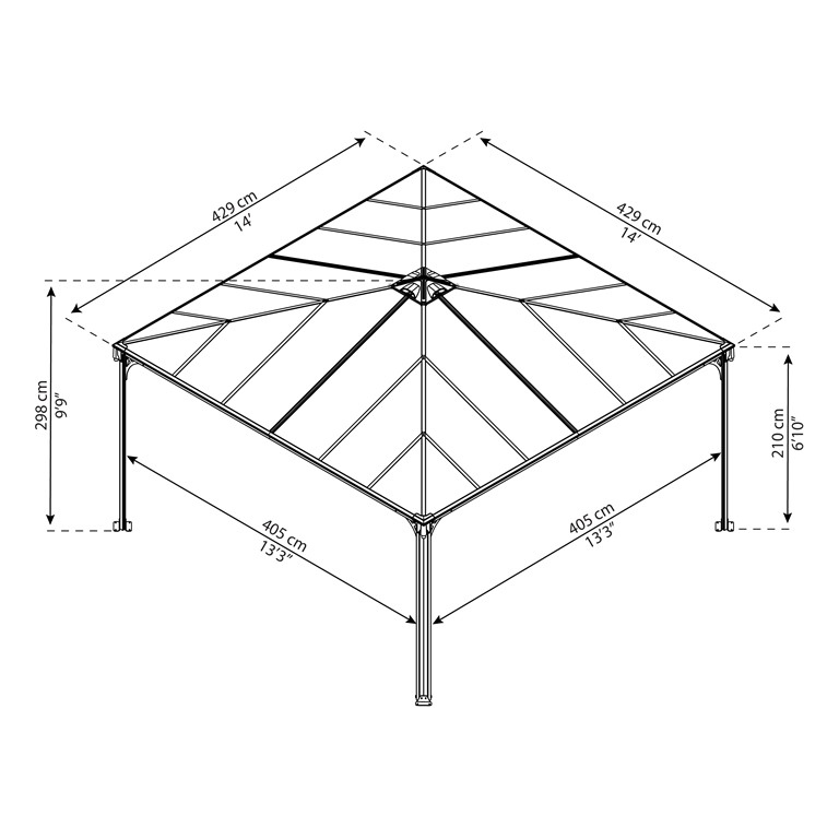 4300 x 4300 Gazebos dimensions