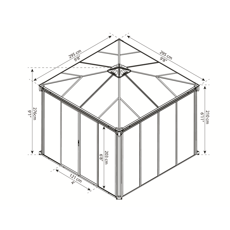 Dimensions 3000 Ledro gazebo