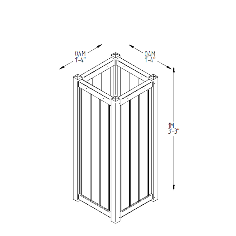 Slender tall planter measurements