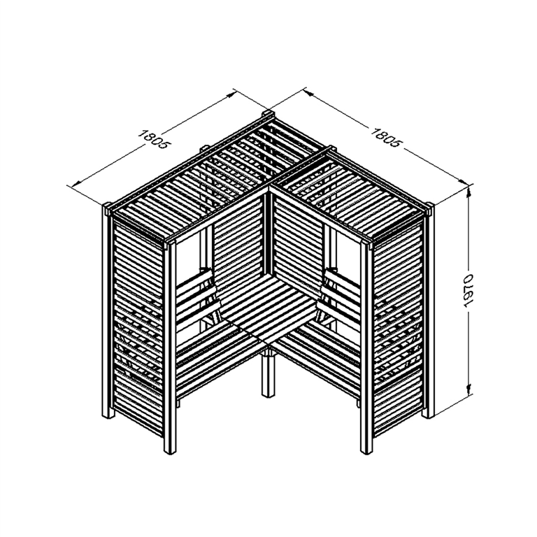 Firenze Corner Arbour measurements