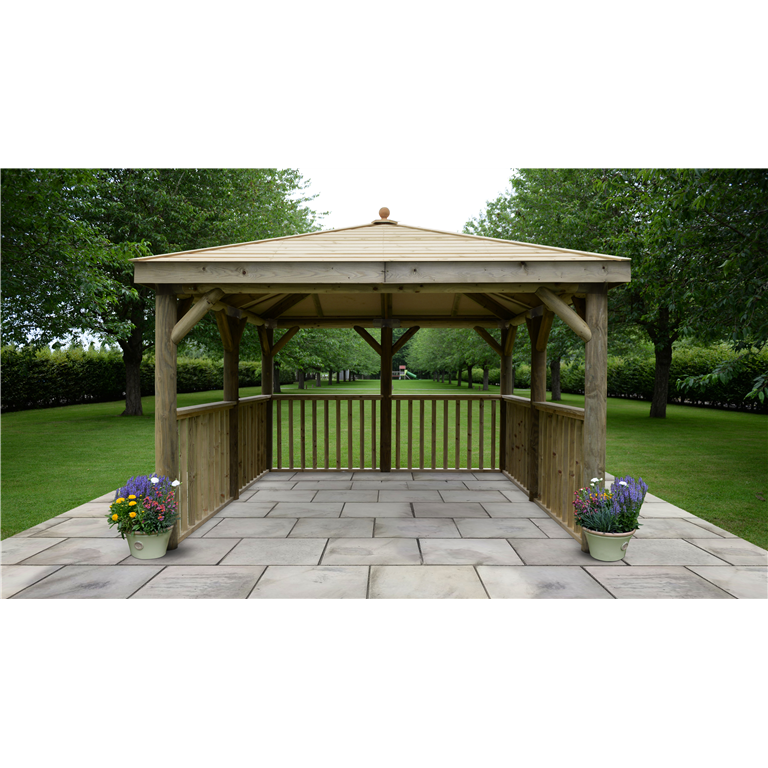 3.5m Square Wooden Gazebo