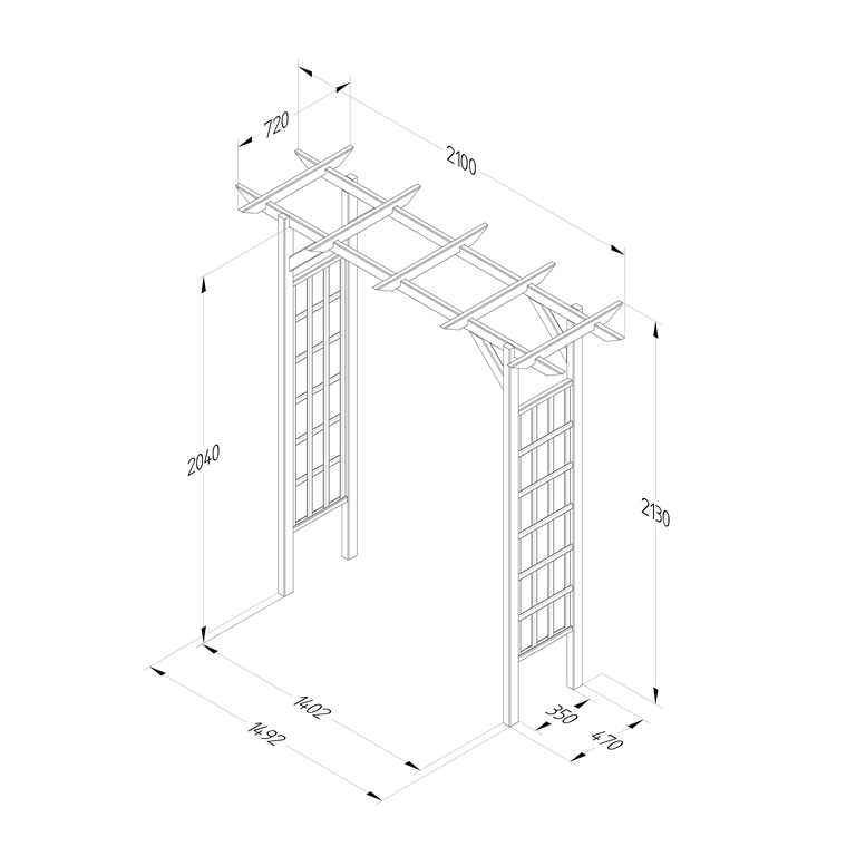 classic flat top arch measurements