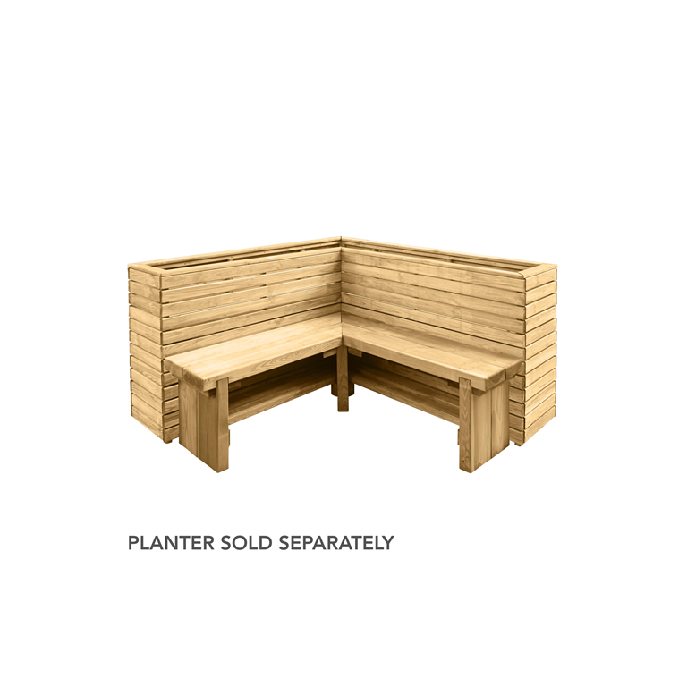 Linear corner planter with seating
