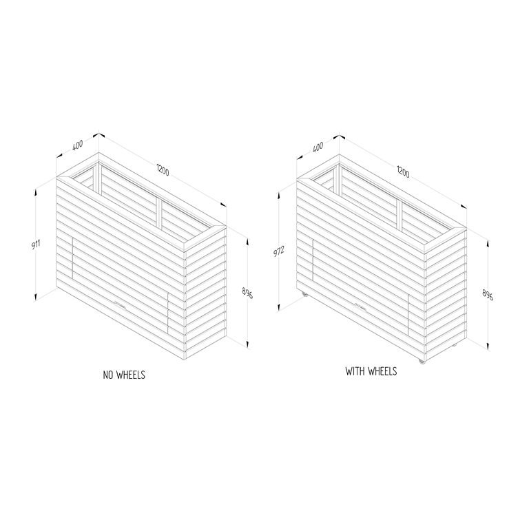 Linear Planter Tall with Storage measurements
