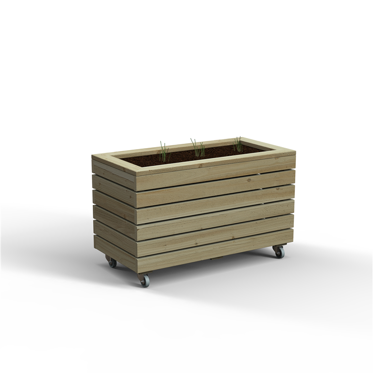 with wheels Linear Planter double