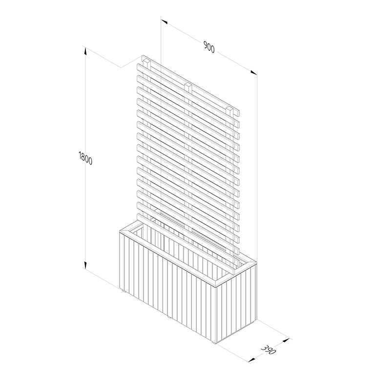 Living screen planter measurements