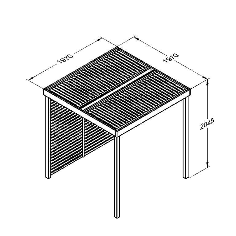 Modular Pergola 1 side measurements