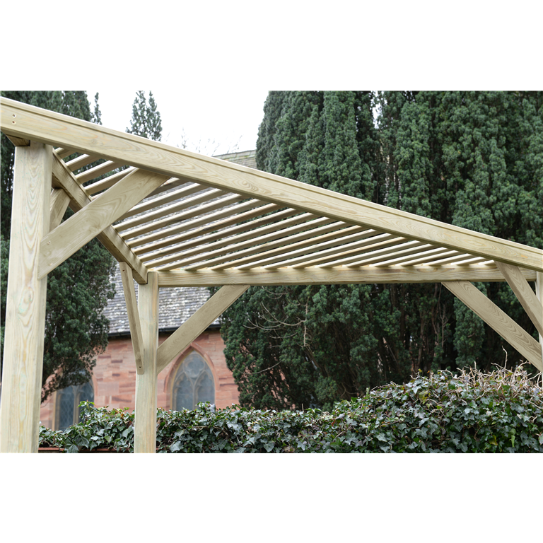 Slatted corner pergola by Blackwood outdoor living