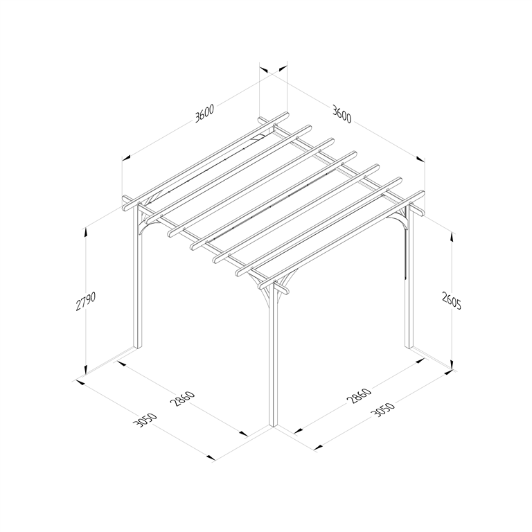 Ultima Pergola- 3.6m  measurements