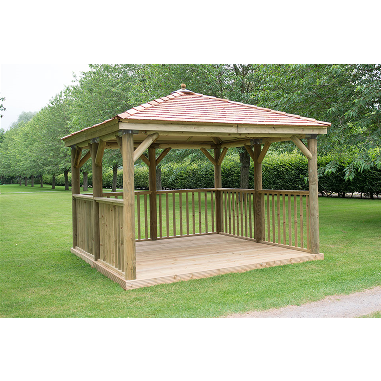 3.5 Wooden Gazebo with cedar roof with base