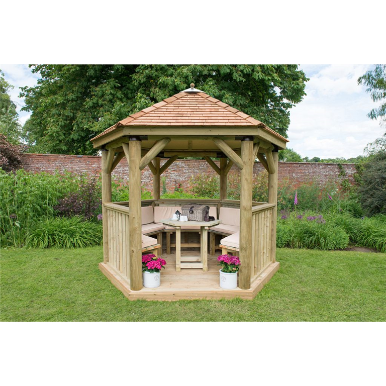 3m hexagonal gazebos cream