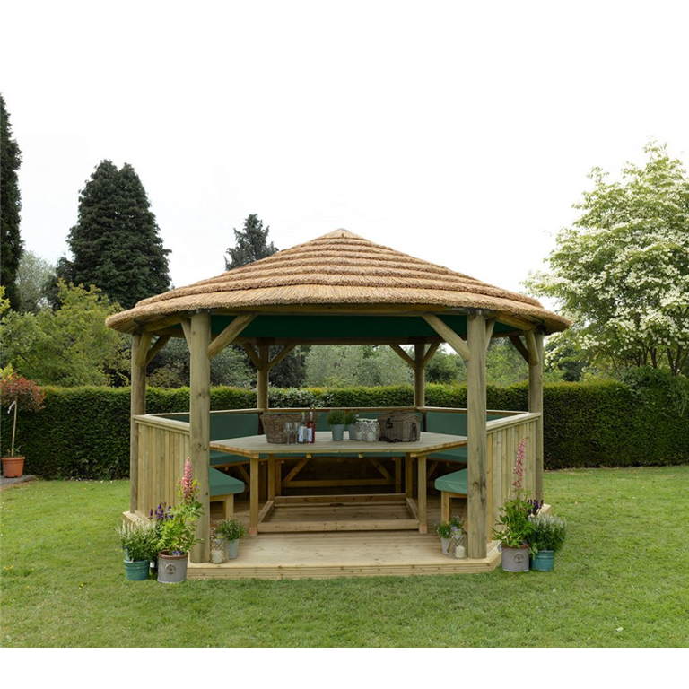4.7m Hexagonal Gazebo Green