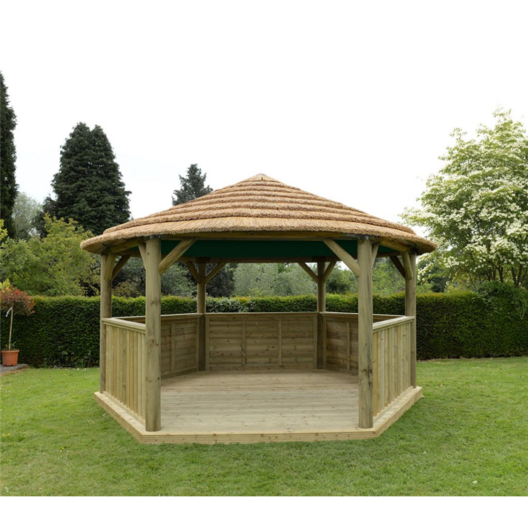 4.7m Hexagonal Gazebo Cream lining