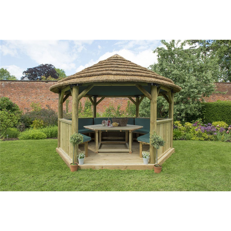 4m Hexagonal Gazebo green
