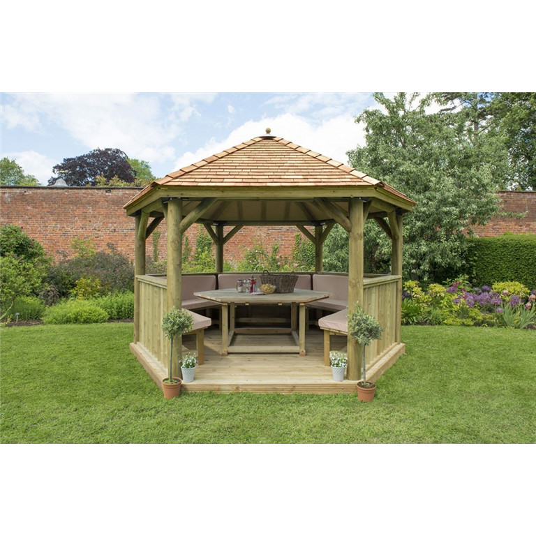 4m gazebo cedar cream