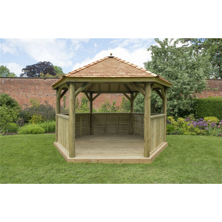 4m gazebo cedar unfurnished