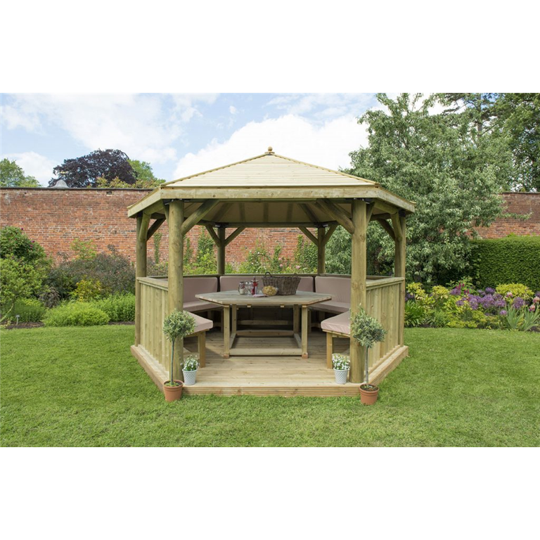 4m gazebos with timber roof cream