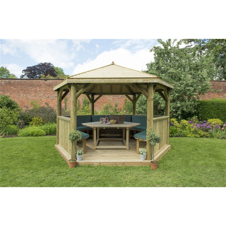 4m gazebos with timber roof green