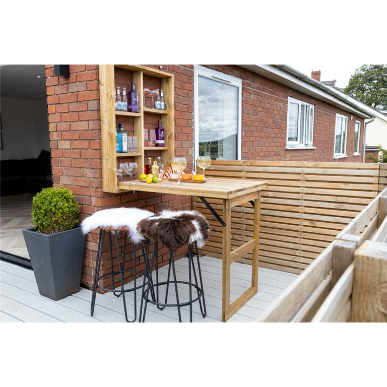 Bar by forest garden