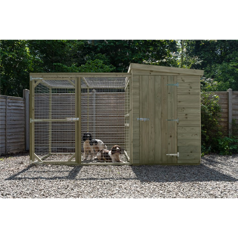 Dog kennel with run