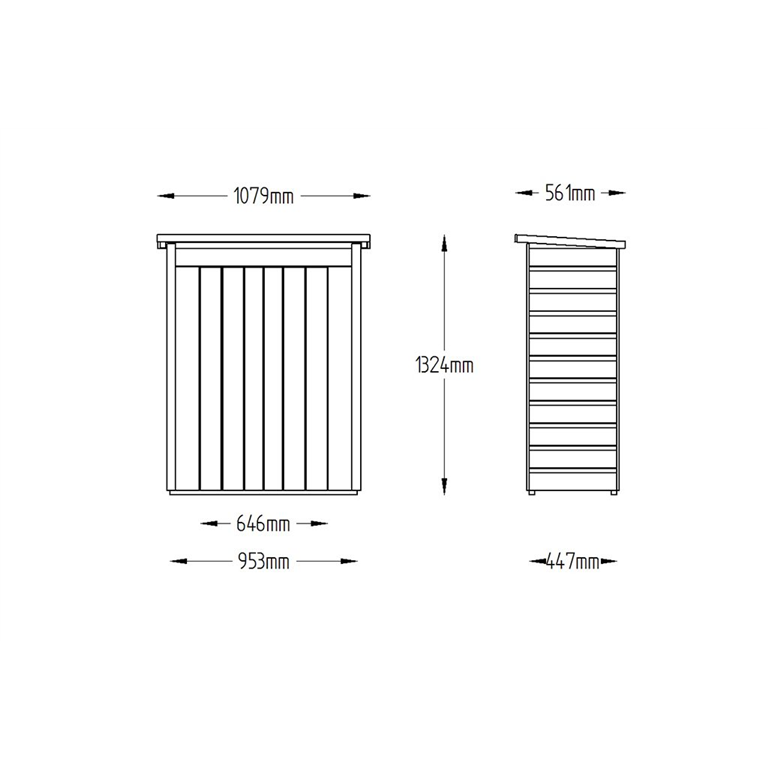 Measurements Shiplap Pent Garden Storage