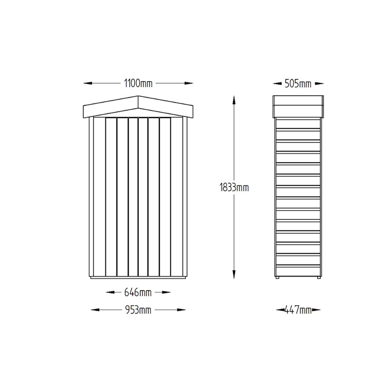 Measurements Shiplap Apex Tall Garden Store