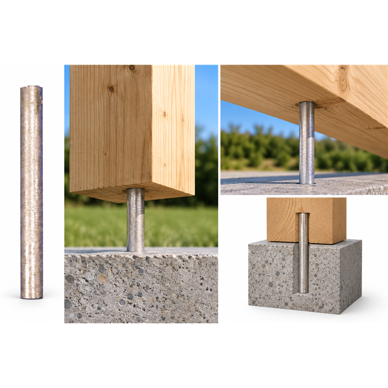 GMS PIN- Galvanised bar to fix any post size.
