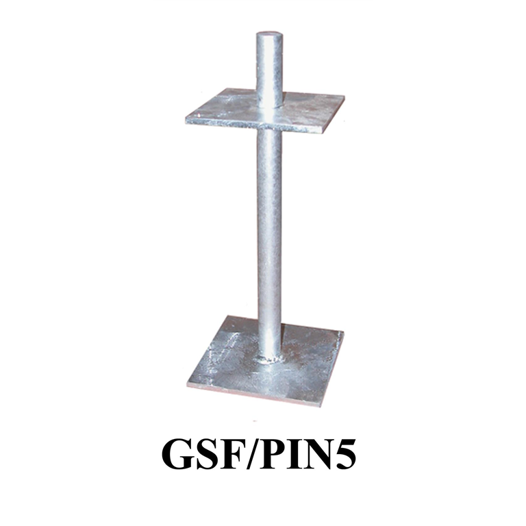 Galvanised Steel Flanged Pin 360mm high to recieve post size 150mm x 150mm or 200mm x 200mm GSF-PIN5