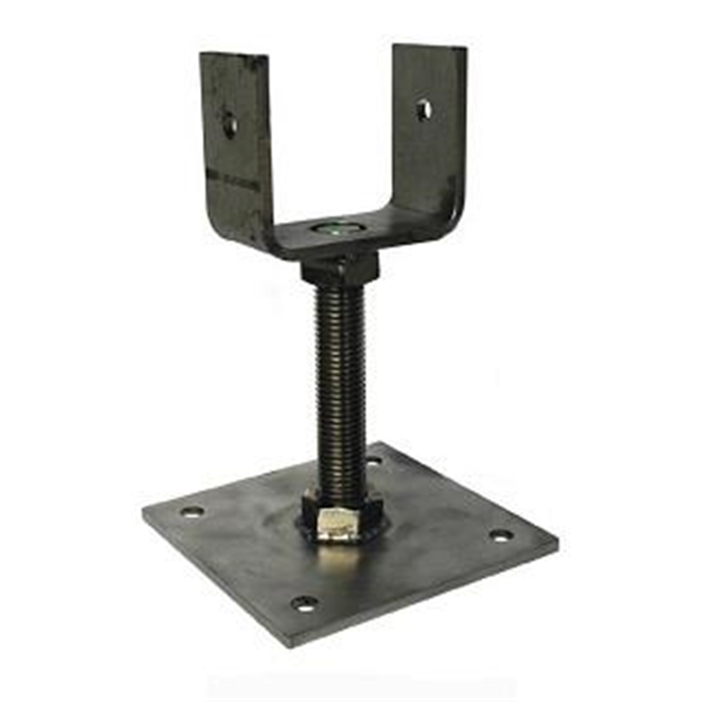Stainless Steel adjustable post base 150mm high, stirrup post size 100mm SSB1S1