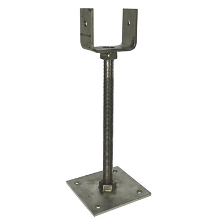 Stainless Steel Adjustable Post Base 150mm High Stirrup Post Size stainless-steel-adjustable-post-base-150mm-high-stirrup-post-size
