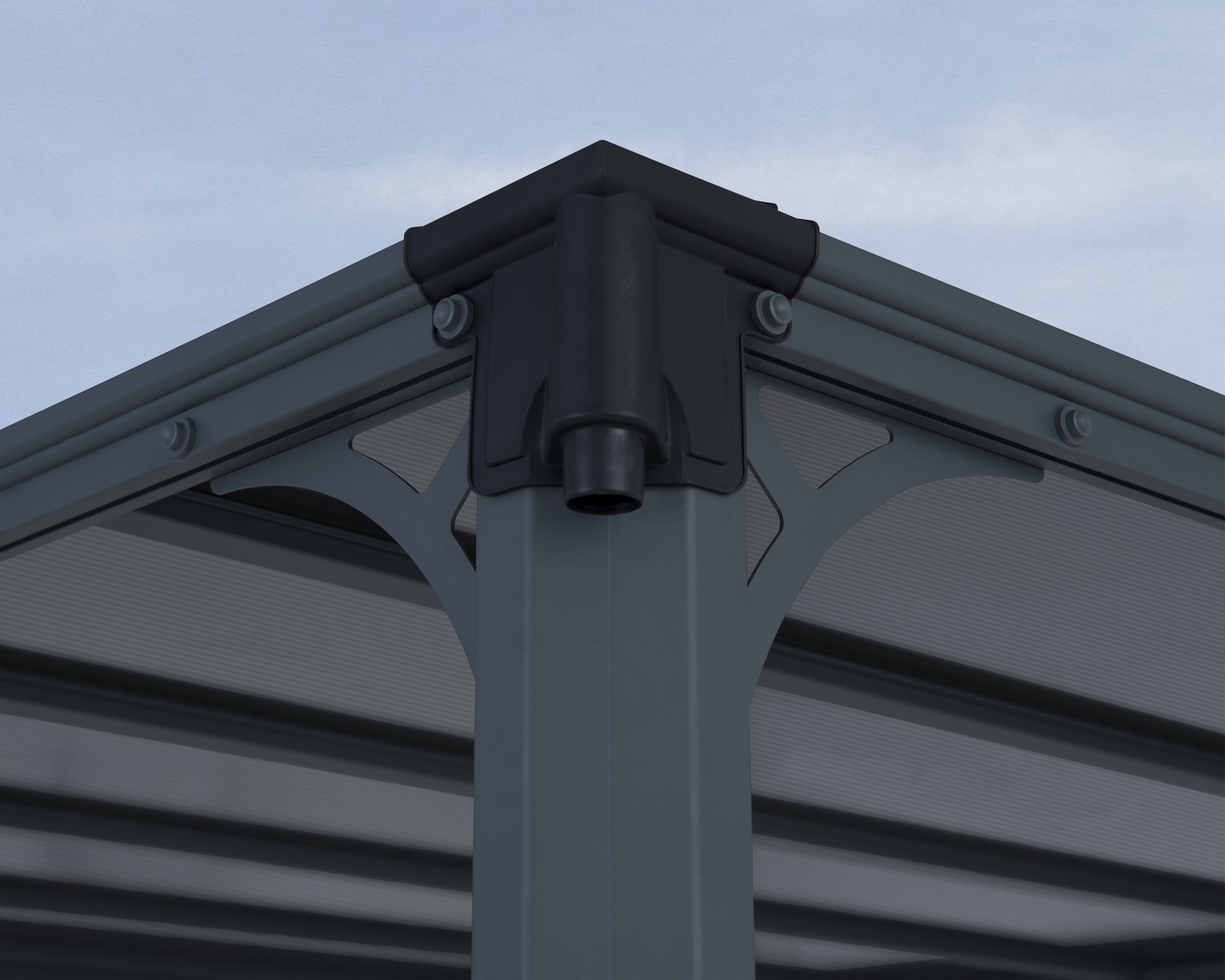 Gazebo with gutter