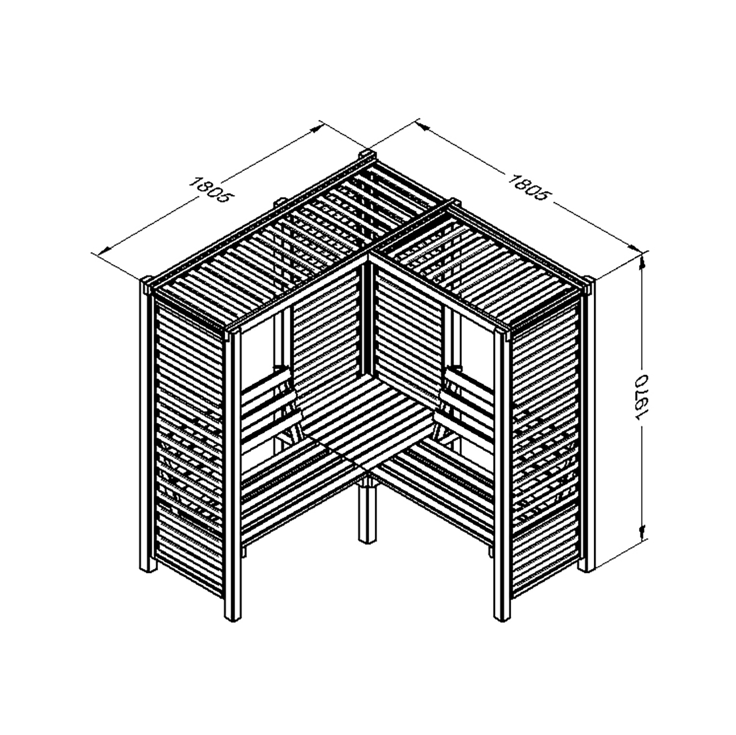 Firenze Corner Arbour measurements