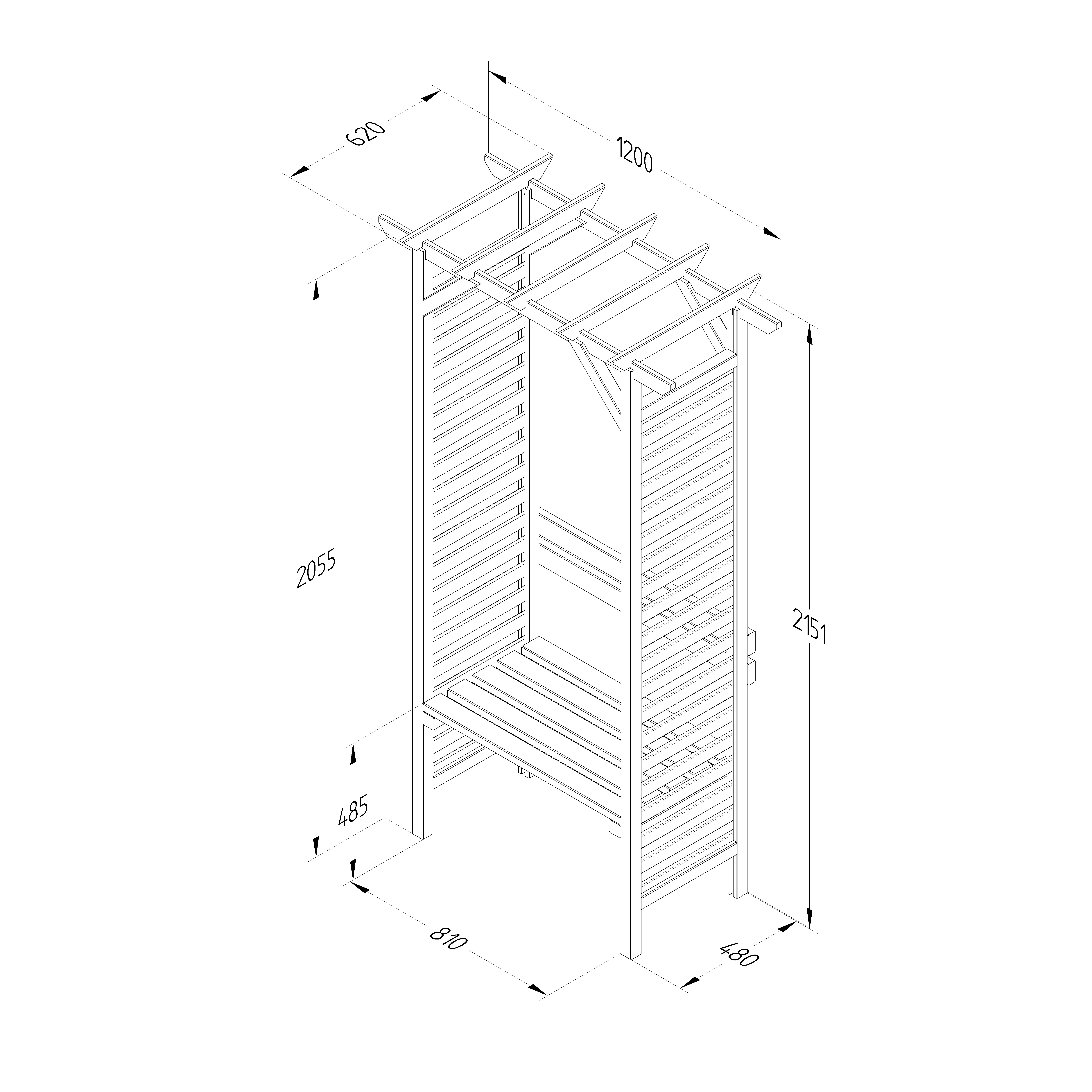 Forest garden Palma Arbour measurements