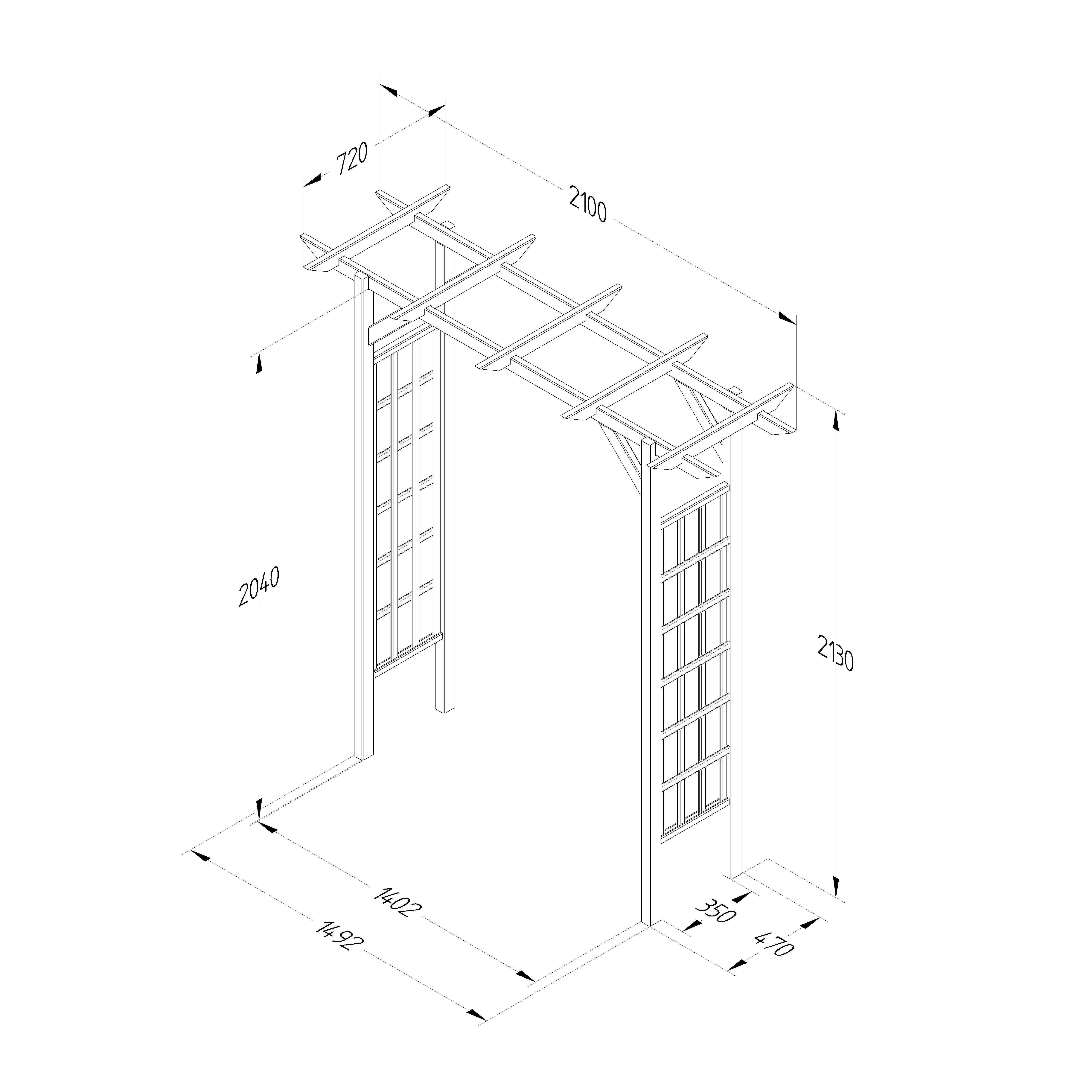 classic flat top arch measurements