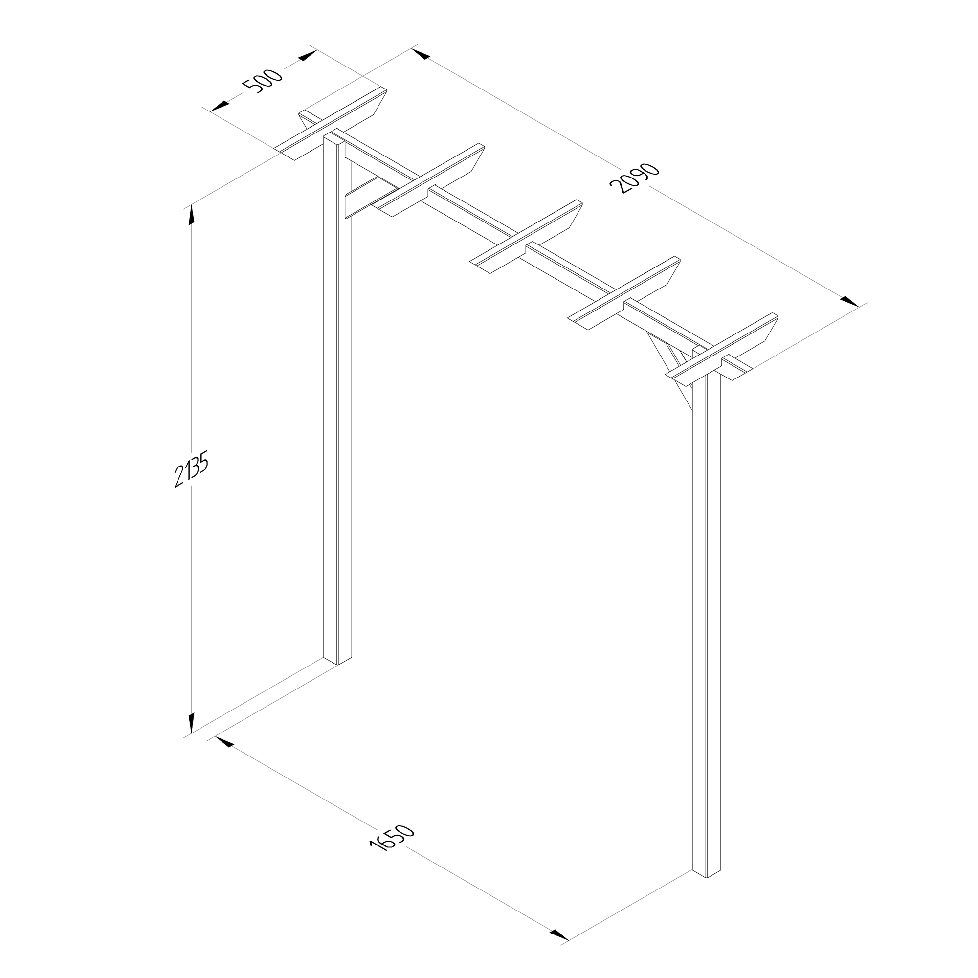 Hanbury flat top arch Measurements