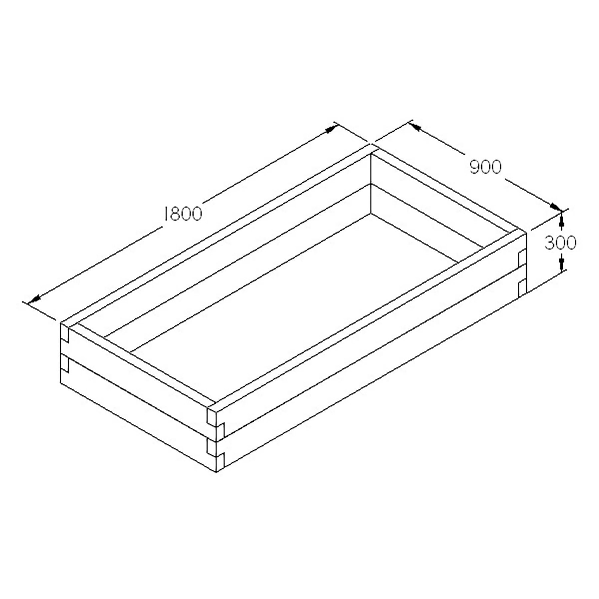 Caledonian Rectangular raised beds no base