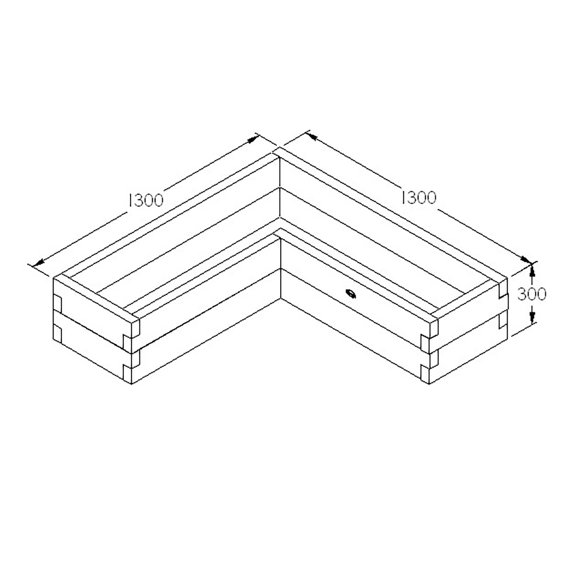 Caledonian corner raised bed measurements