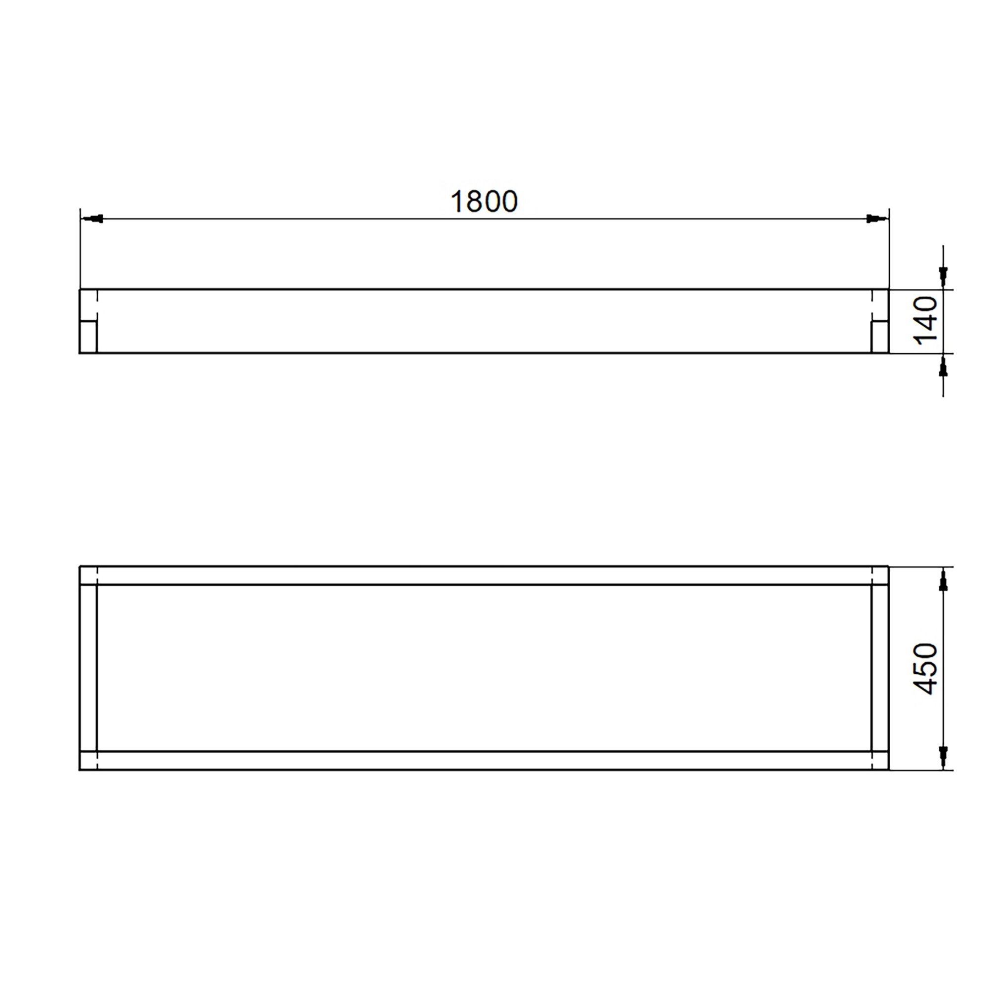 Caledonian Long Raised bed 45 x 180 measurements