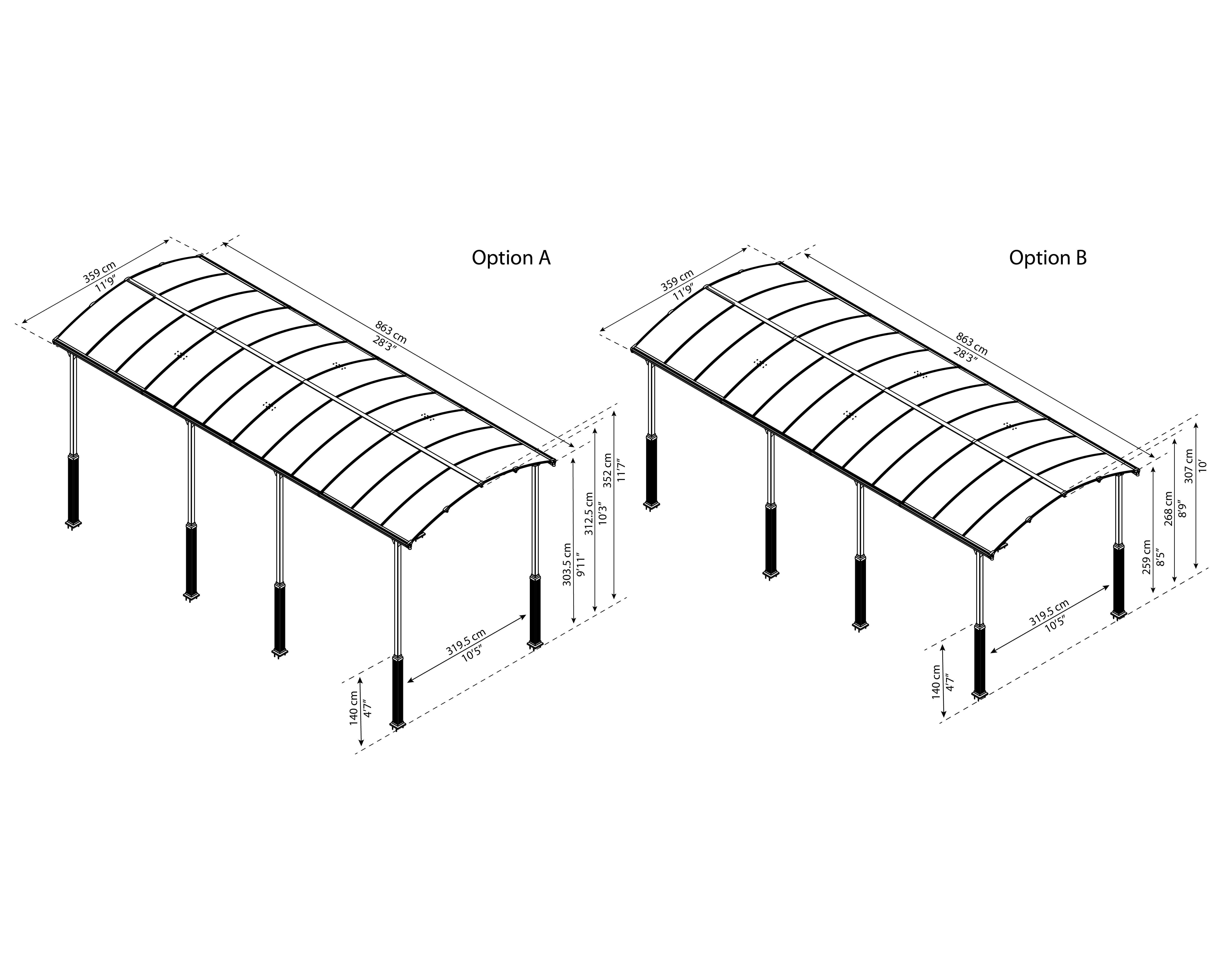 dimensions car port